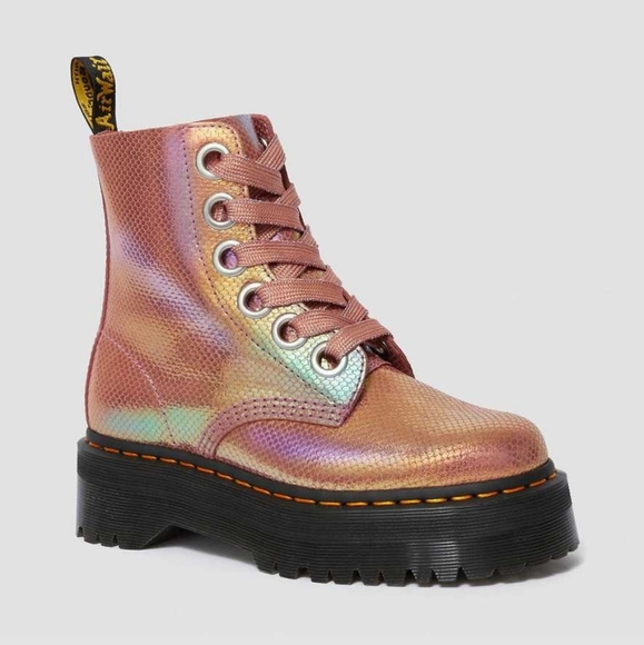 Doc Martens Molly Pink Suede Sparkle Sz US 7 - Picture 3 of 6